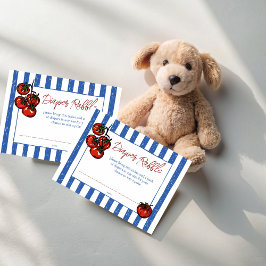 チャオベビートマイタリアントマベビーシャワーおむつラッフル エンクロージャーカード