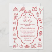 チャオベビーハンドドローイタリアンドレモンベイビーシャワー 招待状 (正面)