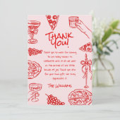チャオベビーハンドドローピザベビーイタリアンシャワー サンキューカード (スタンド正面)