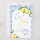 チャオベビーバンビノレモンベビーイタリアンバシャワー 招待状 (正面)