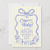 チャオベビーブルーイエローレイタリアンモンズベビーシャワーI 招待状 (正面)