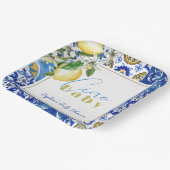 チャオベビーブルータイルシトラスレモン赤ちゃんシャワー ペーパープレート (傾斜あり)