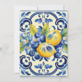 チャオベビーブルーボウタイルレモンベビーシャワー 招待状 (裏面)