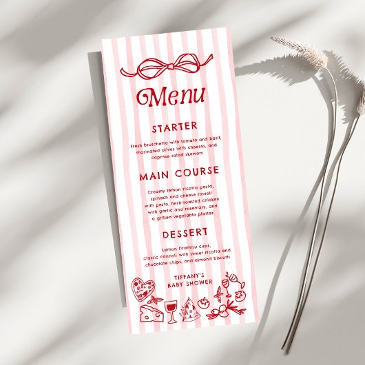 チャオベビーレイタリアンモンズベビーシャワー メニュー