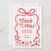 チャオベビーレッドお洒落レイタリアンモンズベビーシャワー サンキューカード (正面)