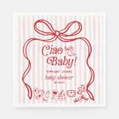 チャオベビーレッドイタリアンレモン赤ちゃんシャワー スタンダードランチョンナプキン (正面)