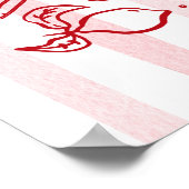 チャオベビーレッドボウイタリアンベビーシャワーウェルカムサイン ポスター (角)