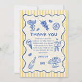 チャオベビーレモイタリアンンハンドドロー赤ちゃんシャワー サンキューカード (正面)