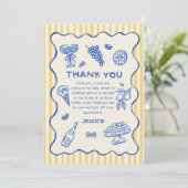 チャオベビーレモイタリアンンハンドドロー赤ちゃんシャワー サンキューカード (スタンド正面)