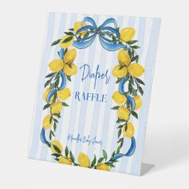 チャオベビーレモンイタリアン赤ちゃんシャワーおむつラッフル 台座サイン