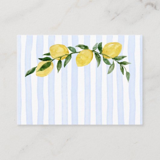 チャオベビーレモンイタリアン赤ちゃんシャワー予約リクエスト エンクロージャーカード (裏面)