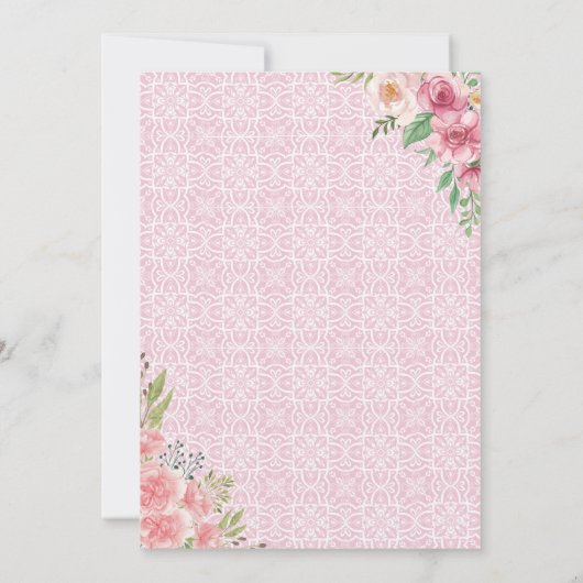 チャオベビーレモンガールピンクイタリアンベビーシャワー 招待状 (裏面)