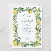 チャオベビーレモンシトラスバタフライベビーシャワー 招待状 (正面)