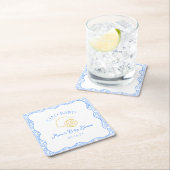 チャオベビー!レモンブルーベビーイタリアンシャワー スクエアペーパーコースター (インサイチュ)