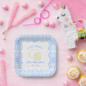 チャオベビー!レモンブルーベビーイタリアンシャワー ペーパープレート (パーティー)