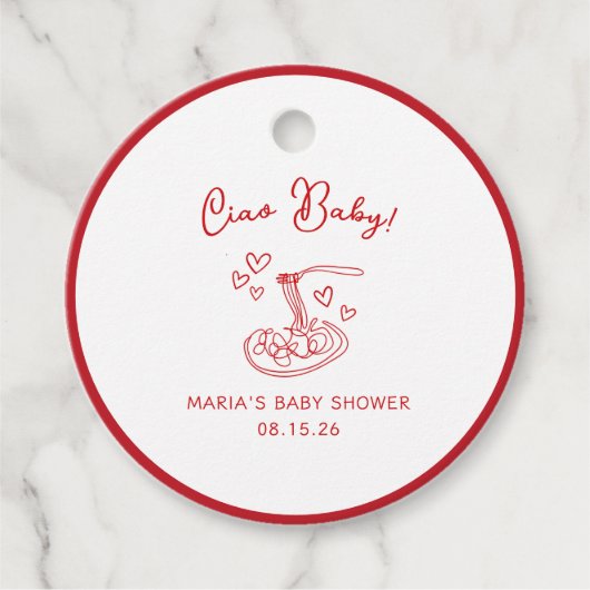 チャオベビー!手引きパスタベビーイタリアンシャワー フェイバータグ (正面)