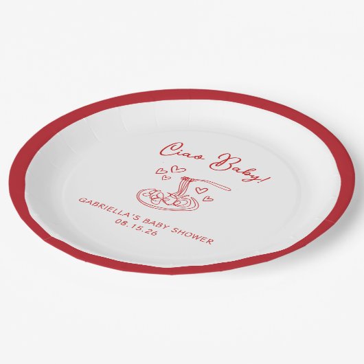 チャオベビー!手引きパスタベビーイタリアンシャワー ペーパープレート (アングル)