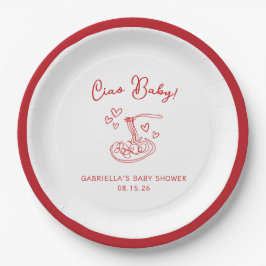 チャオベビー!手引きパスタベビーイタリアンシャワー ペーパープレート