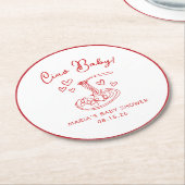 チャオベビー!手引きパスタベビーイタリアンシャワー ラウンドペーパーコースター (アングル)