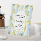 チャオベビー、青いタイルとレモンのカスタム看板 台座サイン (インサイチュ)