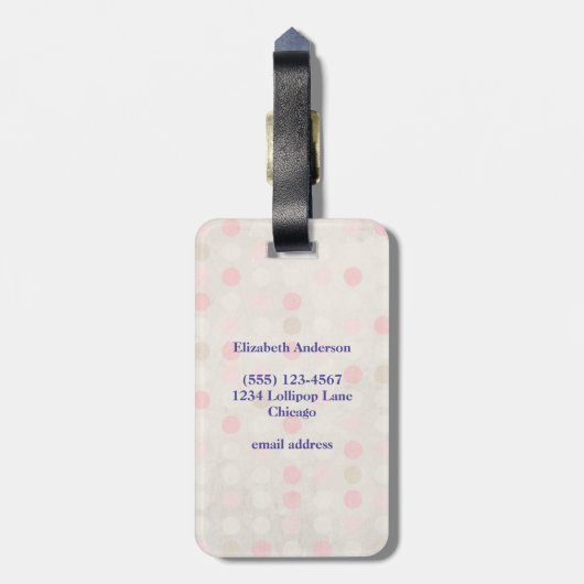 チャオベラかわいいフローラハートと熱帯花 ラゲッジタグ (裏面縦)