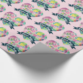 チャオベラかわいいフローラハートと熱帯花 ラッピングペーパー (コーナー)