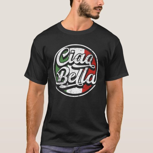 チャオベライタリア国旗Tイタリアンシャツ Tシャツ (正面)