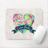 チャオベラキュートフローラハートオンピンクサークル マウスパッド (マウス)