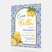 チャオベラタイルイタリアンレモンジェラートブライダルシャワー アクリルサイン (傾斜)