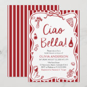 チャオベラハンドドロードピイタリアンザブライダルシャワー 招待状 (正面/裏面)