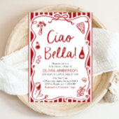 チャオベラハンドドロードピイタリアンザブライダルシャワー 招待状