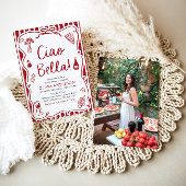 チャオベラハンドドロードピイタリアンザブライダルシャワー 招待状