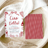 チャオベラハンドドロードピイタリアンザブライダルシャワー 招待状