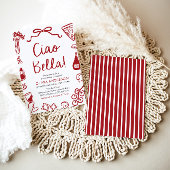 チャオベラハンドドロードピイタリアンザブライダルシャワー 招待状