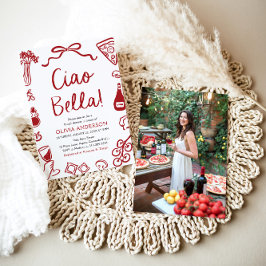 チャオベラハンドドロードピイタリアンザブライダルシャワー 招待状