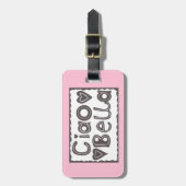 チャオベラピンクアンドブラックラゲージタグ ラゲッジタグ (正面縦)