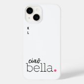 チャオベラピンクドットモノグラムイタリアンブラック&ホワイト Case-Mate iPhoneケース (裏面)