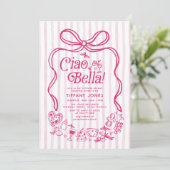 チャオベラピンクレイタリアンモンズブライダルシャワー 招待状 (スタンド正面)