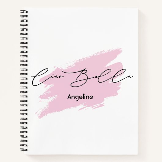 チャオベラブイタリアンラブラシストローク名トートバッグ ノートブック (正面)