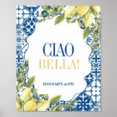 チャオベララドルチェヴィタレモイタリアンンサイン ポスター (正面)