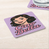 チャオベララベンダーコースターセット スクエアペーパーコースター (アングル)