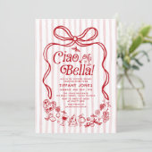チャオベラレッドレイタリアンモンズブライダルシャワー 招待状 (スタンド正面)