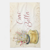 チャオベラワイルドフラワーイタリアンカントリーコテージシック キッチンタオル (縦)