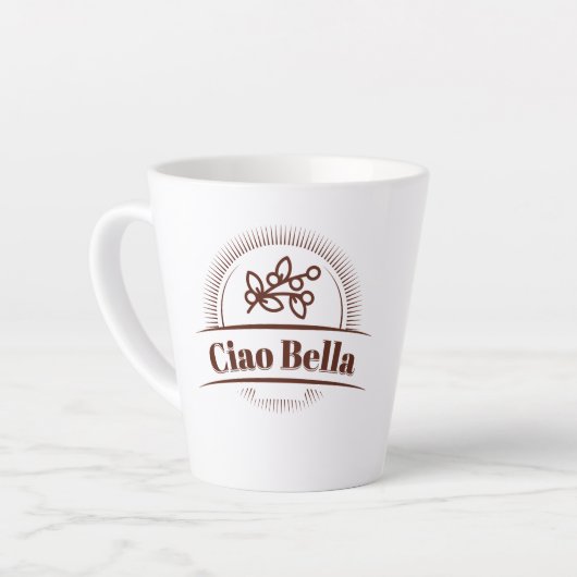 チャオベラ！イタリア語 カフェラテマグ (左アングル)