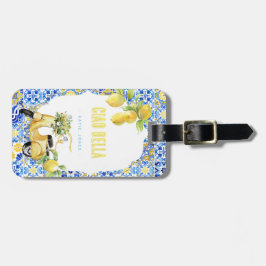 チャオベラ |レモン地中海のモノグラムのタイル ラゲッジタグ