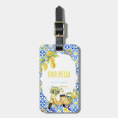 チャオベラ |レモン地中海のモノグラムのタイル ラゲッジタグ (正面縦)