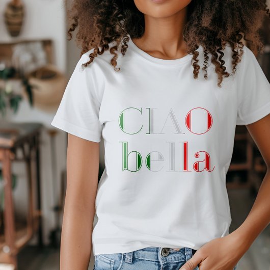 チャオベラ | 女気のあるそぶりをしたイタリアン性のフレーズ・シャツ Tシャツ