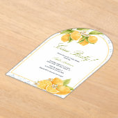 チャオ地中海のベビーイタリアンレモンベイビーシャワー アクリル招待状 (レイダウン)