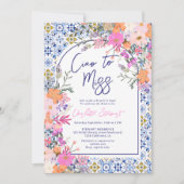 チャオ恋しく思トイタリアンタイルフローラブライダルシャワー 招待状 (正面)