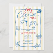 チャオ恋しく思ブライダルシャワーサマーイタリーテーマ 招待状 (正面)